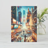 Carte de Times Square en hiver. Noël (Debout devant)