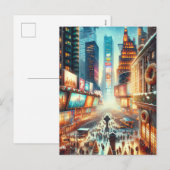 Carte de Times Square Hiver. Noël (Devant / Derrière)