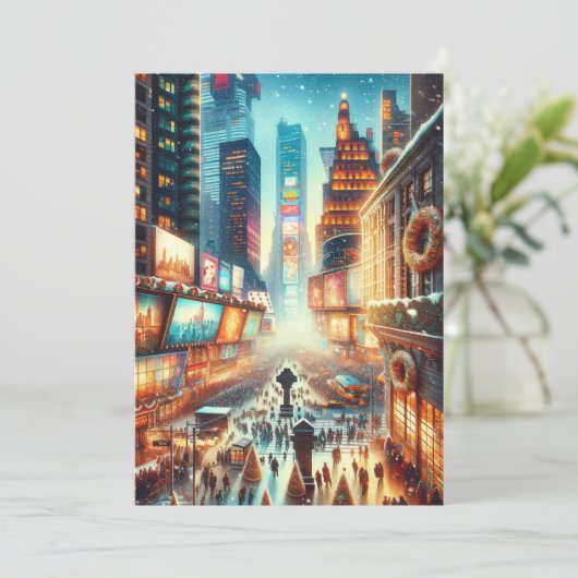 Carte de Times Square pour l'hiver. Noël (Debout devant)