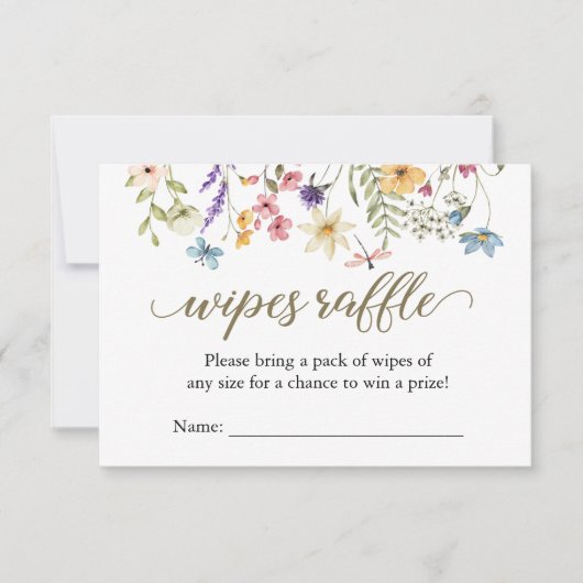 Carte de tirage au sort de lingettes Wildflower Ba (Devant)