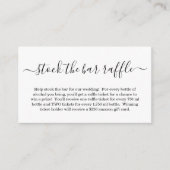Carte de tirage au sort du bar pour invitation de  (Devant)
