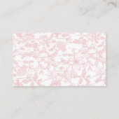 Carte de tirage au sort en dentelle florale de chi (Dos)