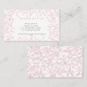 Carte de tirage au sort en dentelle florale de chi (Devant / Derrière)