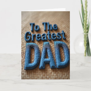 Carte de tissu de la Journée des papas en denim