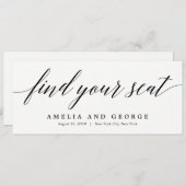 Carte de titre de plan de table - Écriture moderne (Devant / Derrière)