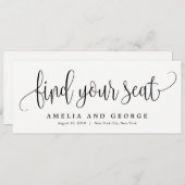 Carte de titre du plan d'assise - Jolie calligraph (Devant / Derrière)