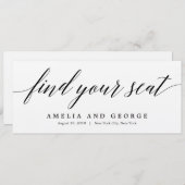 Carte de titre du plan d'assise - Script moderne (Devant / Derrière)