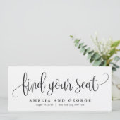 Carte de titre du plan de siège - Jolie calligraph (Debout devant)