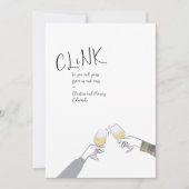 Carte de toast de vacances - "Clink" Vins en verre (Devant)