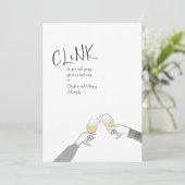 Carte de toast de vacances - "Clink" Vins en verre (Debout devant)