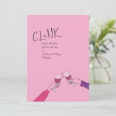 Carte de toast de vacances - "Clink" Vins en verre (Debout devant)