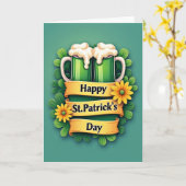 Carte de toast pour la Saint-Patrick (Fleur jaune)