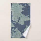 Carte de toile bleue du monde (Serviette à main)