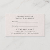 Carte de toile minimaliste propre professionnelle (Dos)