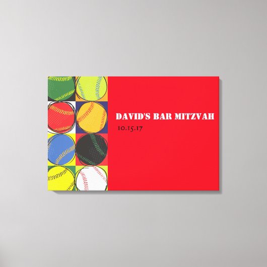 Carte de toile Retro Baseball Sign-In (Recto)