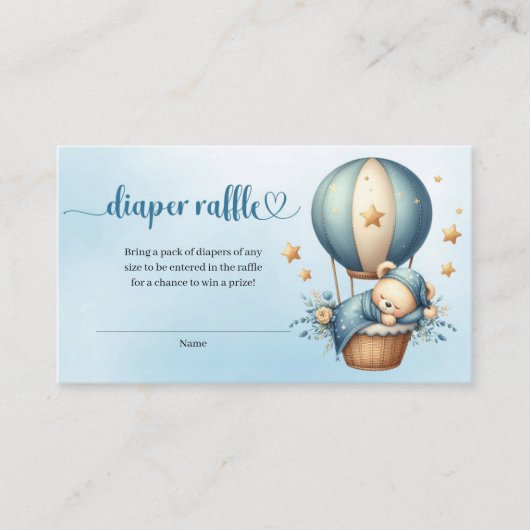 Carte de tombola à ballons à air chaud de l'ours e (Devant)