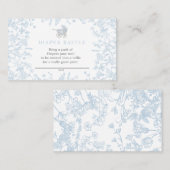 Carte de tombola à couche florale Blue Chinoiserie (Devant / Derrière)