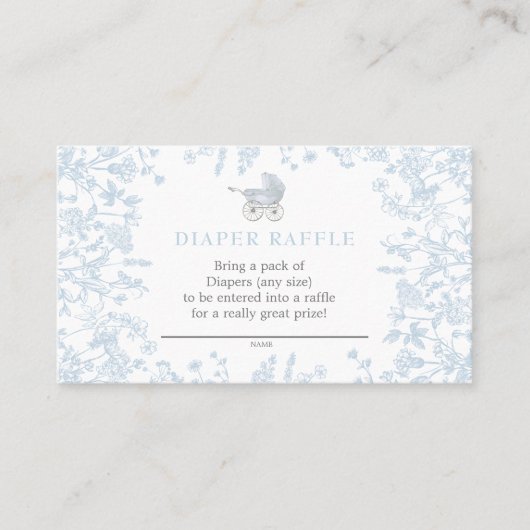 Carte de tombola à couche florale Blue Chinoiserie (Devant)