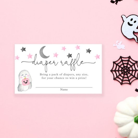 Carte de tombola baby shower pour fille Halloween