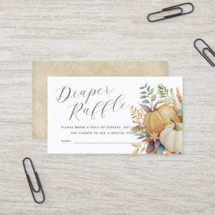 carte de tombola citrouille d'aquarelle