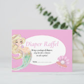 Carte de tombola couche Sirène Rose pour Baby Show (Debout devant)