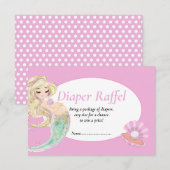 Carte de tombola couche Sirène Rose pour Baby Show (Devant / Derrière)