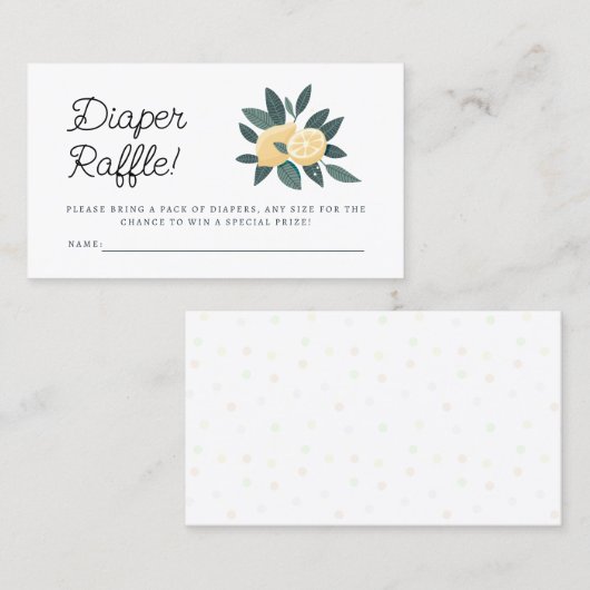 Carte de tombola de citrons (Devant / Derrière)