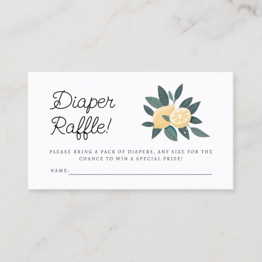 Carte de tombola de citrons (Devant)