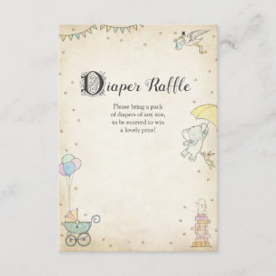 Carte de tombola de couche-culotte de baby shower