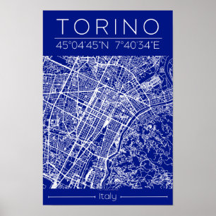 Carte de Torino Poster – Blueprint Architectural