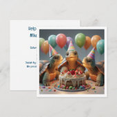Carte de tortue, anniversaire de tortue, tortue (Devant / Derrière)