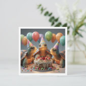 Carte de tortue, anniversaire de tortue, tortue (Debout devant)
