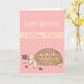 Carte de tortue birmane personnalisable (Fleur jaune)