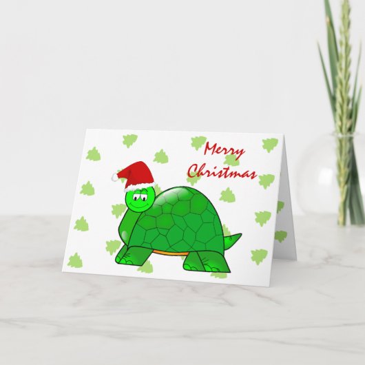 Carte de tortue de Noël (Devant)