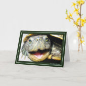 Carte de tortue heureuse (Fleur jaune)