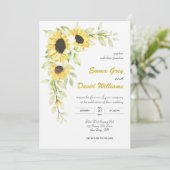 Carte de tournesol d'aquarelle (Debout devant)