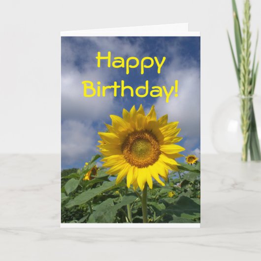 Carte de tournesol de joyeux anniversaire (Devant)