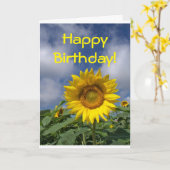 Carte de tournesol de joyeux anniversaire (Fleur jaune)