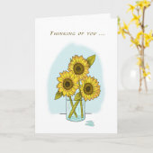 Carte de tournesol de temps difficile (Fleur jaune)