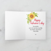 Carte de tournesol florale de Saint-Valentin éléga (Intérieur)
