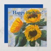 Carte de tournesol Ukraine pour anniversaire (Devant / Derrière)