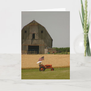 Carte de tracteur : Tracteur, American Flag & Grn