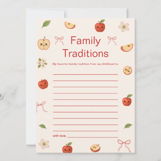 Carte de tradition de ma famille de Baby shower d' (Devant)