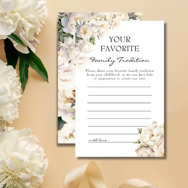 Carte de tradition familiale neutre Ivory Peony (Créateur téléchargé)