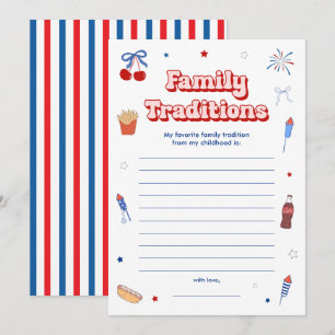 Carte de traditions familiales pour la baby shower