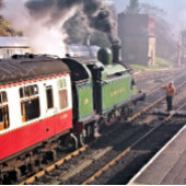 CARTE DE TRAIN À VAPEUR