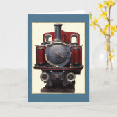 Carte de train bleu et rouge (Fleur jaune)