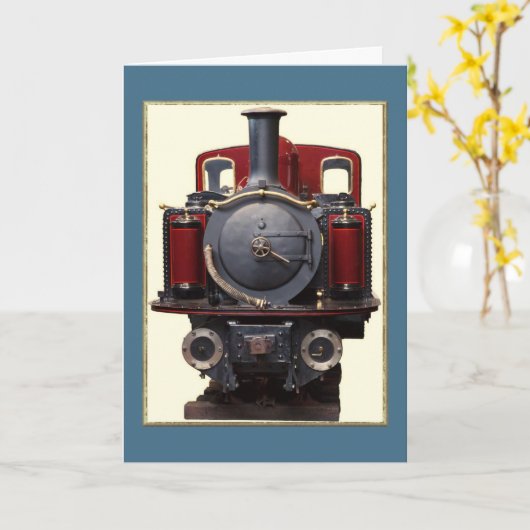 Carte de train bleu et rouge (Fleur jaune)