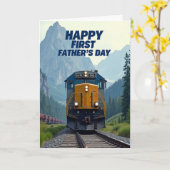 Carte de train de la fête des pères Mountain First (Fleur jaune)