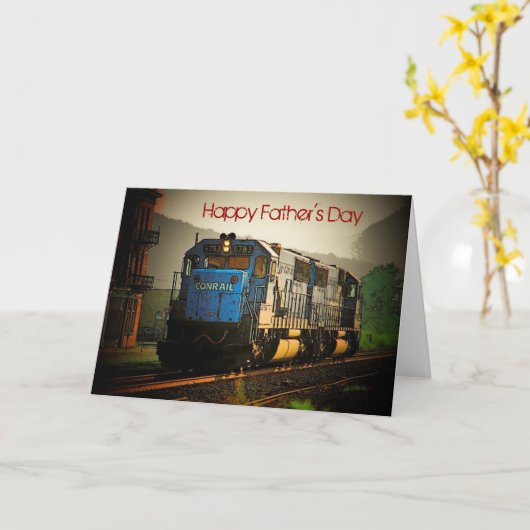 Carte de train fête des pères (Fleur jaune)